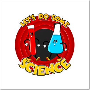 Let’s Do Some Science Test Tube And Flask Chemistry Cartoon Posters and Art